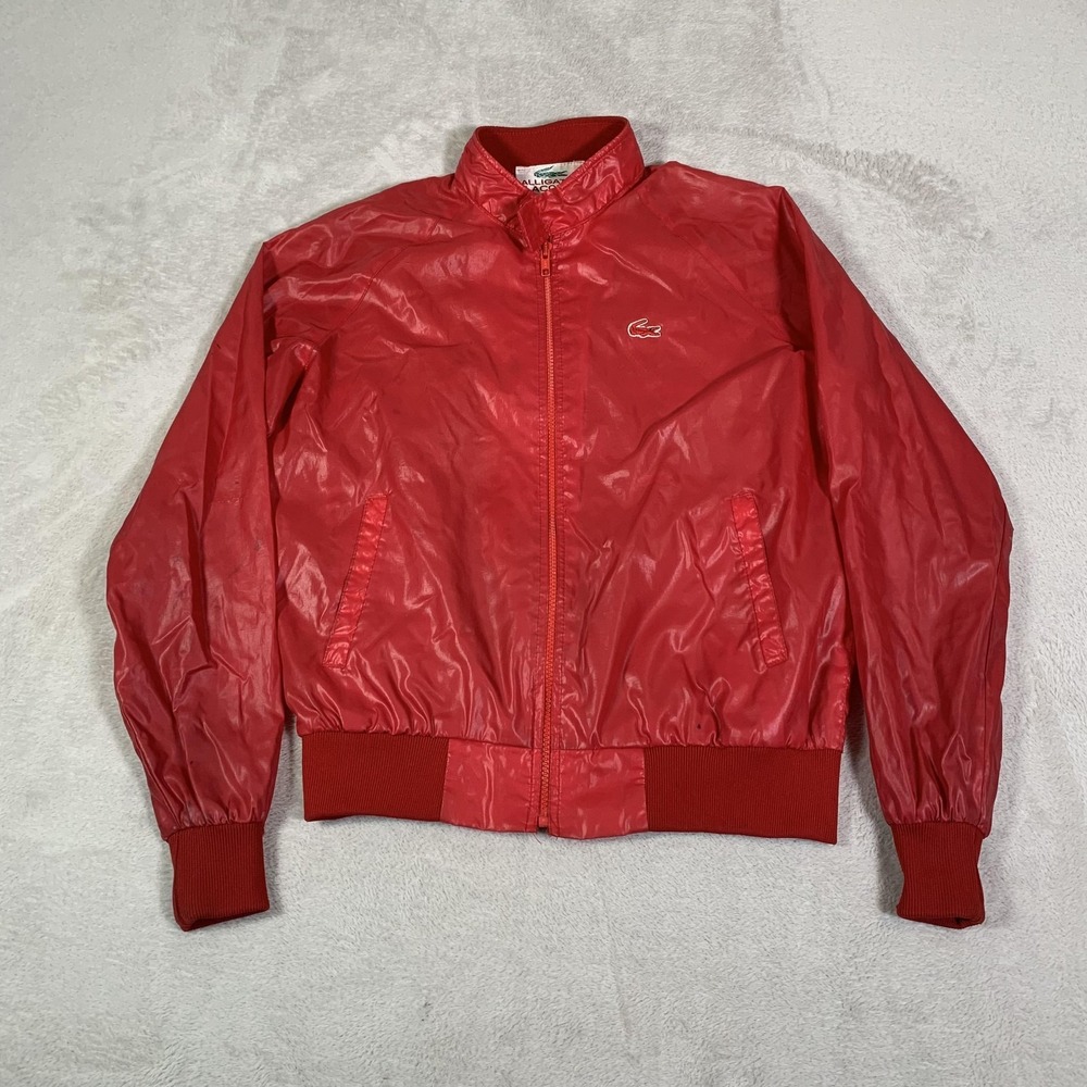 Vintage Alligator Lacoste Jacket Mens Small Red Nylon Windbreaker 70s 80s